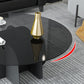 Moderner runder Couchtisch, runder Kaffee- und Cocktailtisch mit Glasplatte für das Wohnzimmer