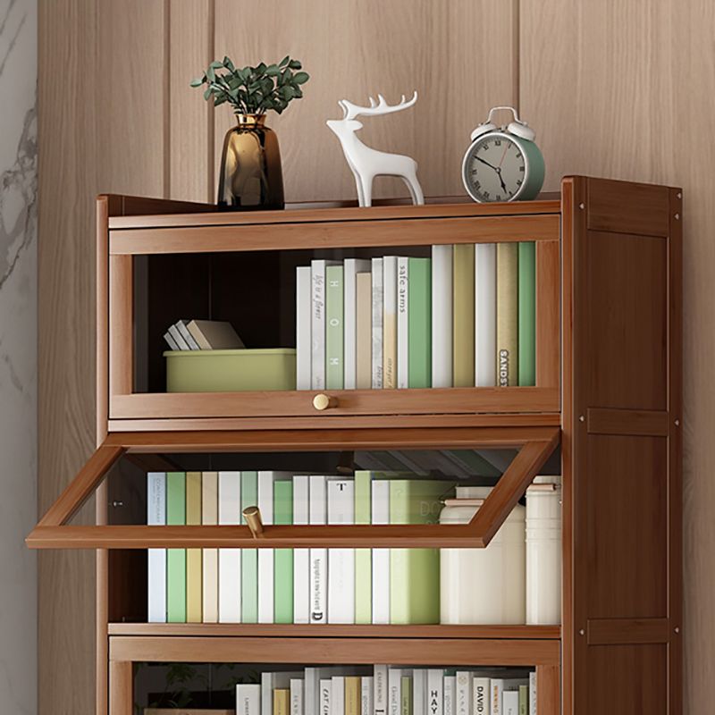 Contemporary Bamboo Bookcase Closed Back Bookshelf with Shelves for Study Room Clearhalo 'Bookcases' 'furn' 'furn_bookcases' 'Furniture' 'Office Furniture' 1200x1200_37713766-6033-4127-a1b8-1bba065cd85c