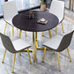 Round Traditional Luxury Dining Table Sintered Stone Table with Double Pedestal,31.5"L x 29.5"H Clearhalo ' dining_table' 'Dining Tables & Seating' 'Dining Tables' 'furn' 'furn_dining_table' 'Furniture' 'furniture_dining_table' 'Kitchen & Dining Furniture' 'kitchen&dining_furn' 'kitchen' 'kitchen_dining_table' 1200x1200_3772ebeb-1acc-45a1-a167-afd5f9b0166e