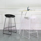 Scandinavian Plastic Bar Stools Footrest Indoor Counter Stool with Metal Legs