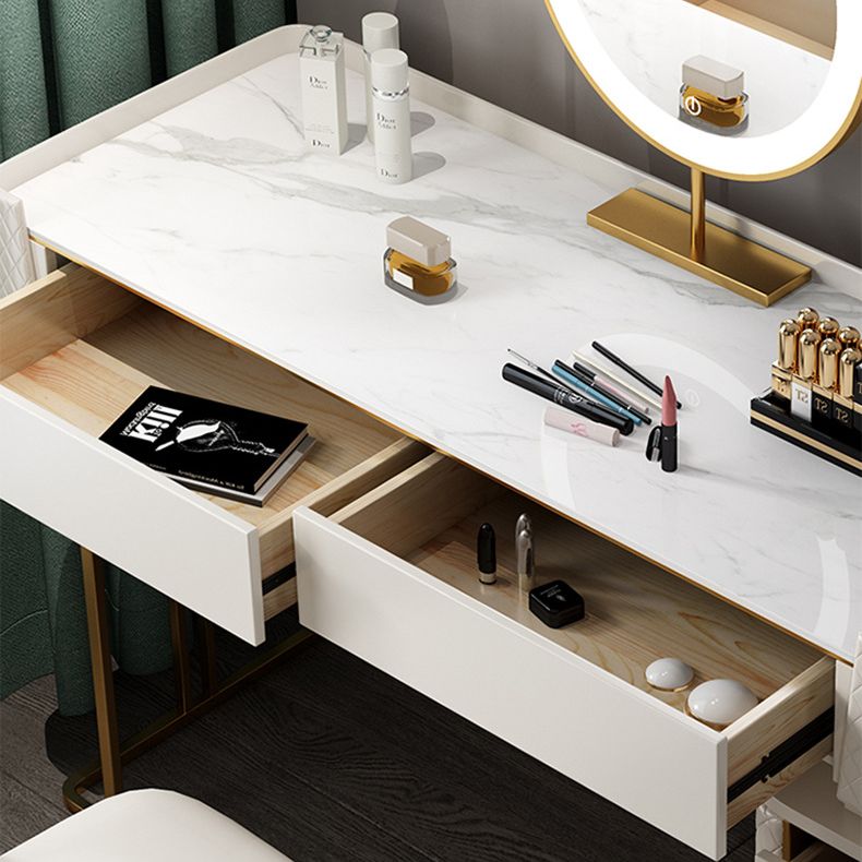 5 lade ijdelheid bureau wit 30.7 "h faux lederen make -up ijdelheid