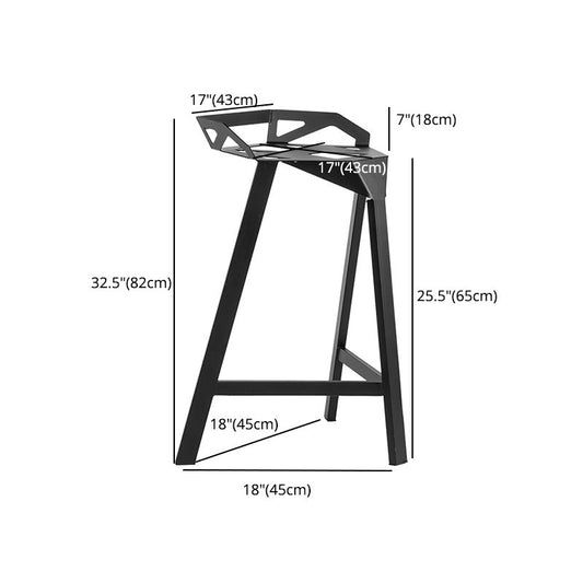 Black Iron Low Back Barstool Industrial Style Hollowed Out Design Tall Stool Clearhalo 'Bar Furniture' 'Bar Stools' 'bar_stools' 'furn' 'furn_bar_stools' 'furniture_bar_stools' 'Kitchen & Dining Furniture' 'kitchen&dining_furn' 'kitchen' 'kitchen_furn' Furniture' 1200x1200_37763bfd-4a36-4912-a0a3-688e58fcde58