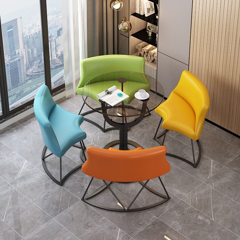 Modern Style Glass Dining Table Black Round Dinner Table with Pedestal Base Clearhalo ' dining_table' 'Dining Tables & Seating' 'Dining Tables' 'furn' 'furn_dining_table' 'Furniture' 'furniture_dining_table' 'Kitchen & Dining Furniture' 'kitchen&dining_furn' 'kitchen' 'kitchen_dining_table' 1200x1200_3779fe4e-e5c2-42da-8927-301fe8661f91