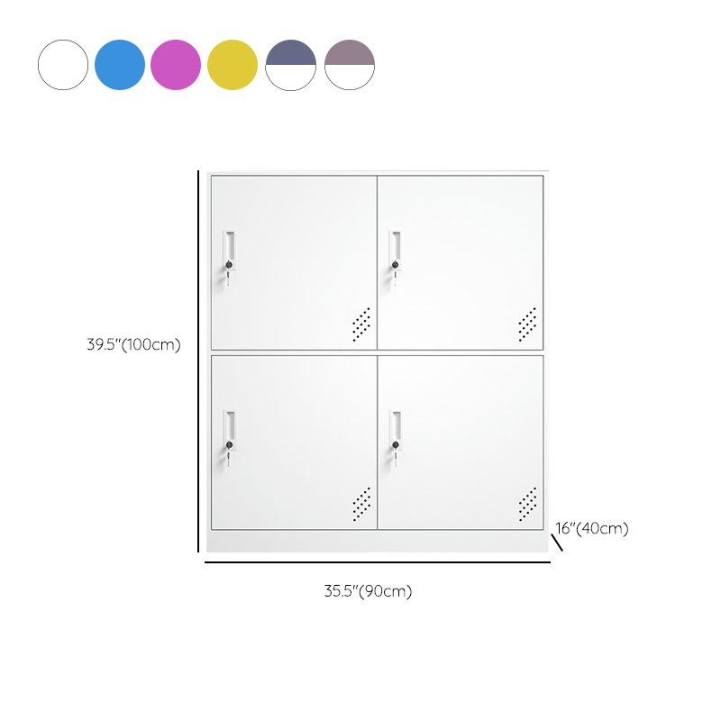 Matte Finish Steel Storage Cabinet with Hinged Doors Contemporary Non-Hanging Armoire Clearhalo 'Armoires & Wardrobes' 'armoires_wardrobes' 'Bedroom Furniture' 'furn' 'furn_armoires_wardrobes' 'Furniture' 1200x1200_377e1aaa-b5d2-4b45-a5e2-7c9a0a667b72