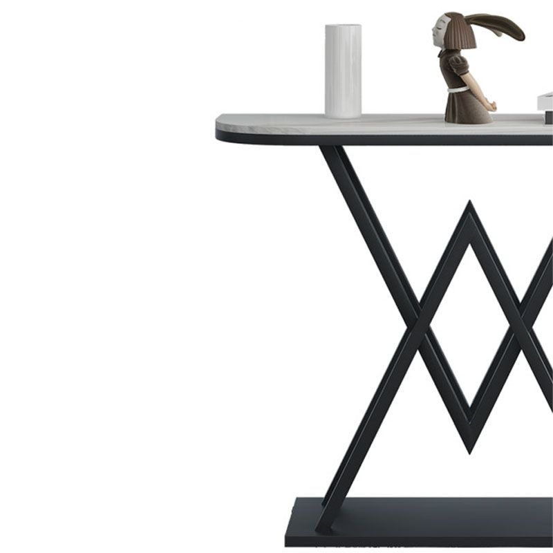 Tavolo da console in marmo glam da 12 "W tavolo da accento resistente alle macchie mezzano per la sala