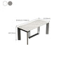 Rectangle Folding Dining Table Wood and Stone Dining Table for Dining Room