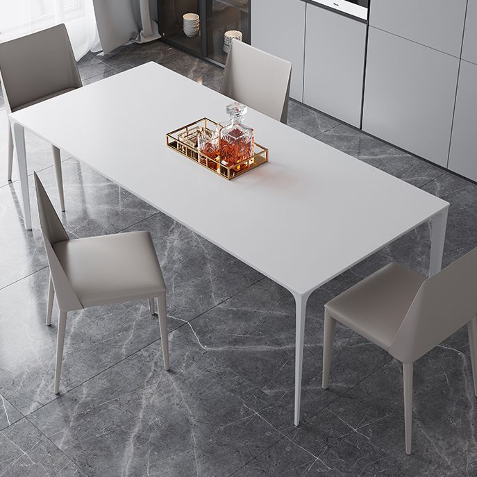 Modern Rectangle Dining Table Stone Top Metal Tripod Base Dining Table Clearhalo 'Dining Tables & Seating' 'Dining Tables' 'dining_table' 'Furniture' 'furniture_dining_table' 'Kitchen & Dining Furniture' 1200x1200_37806348-6199-4ac1-8539-3036e404b74f