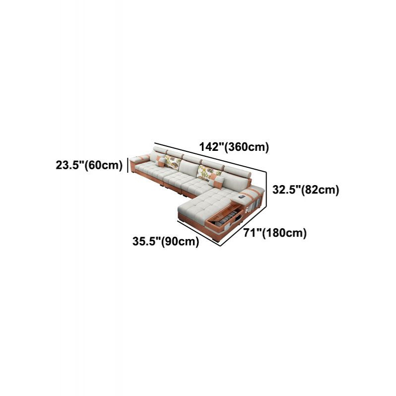 Section des meubles en coton contemporain et en faux cuir