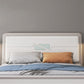 Cama estándar de madera contemporánea con cabecera de panel rectangular