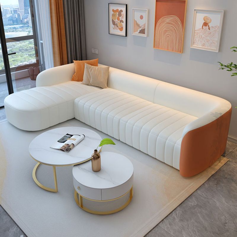 Wit houten sectionele vlekbestendige sectionele bank voor woonkamer