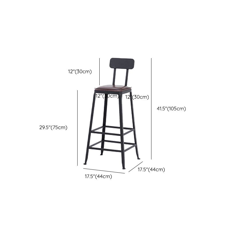Contemporary Metal Bar Stool Wood Seat Bar Stool for Home Use Clearhalo 'Bar Furniture' 'Bar Stools' 'bar_stools' 'furn' 'furn_bar_stools' 'Furniture' 'Kitchen & Dining Furniture' 1200x1200_3786528f-a4c4-475c-8230-b18bedea0a16