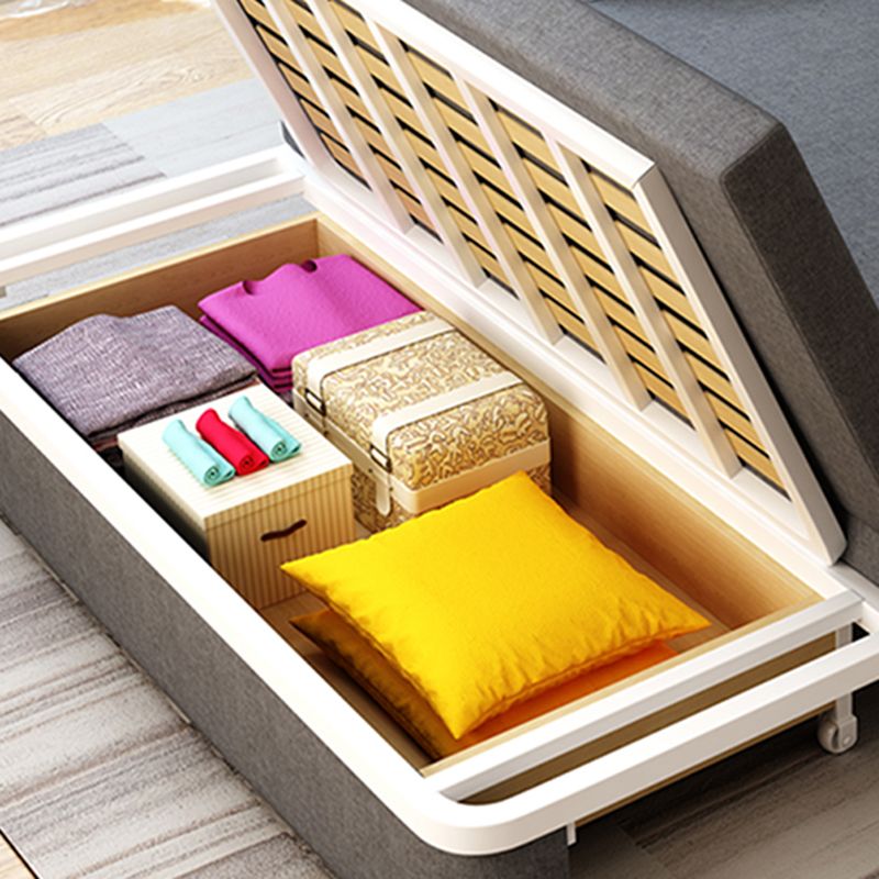 33.46 "H Linnen hedendaagse vierkante armbank Bed Vouwbare bank