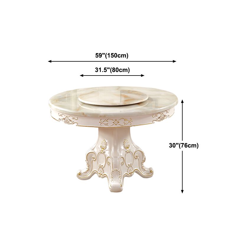 Table à manger piédestal à table ronde victorienne en bois massif pour la maison