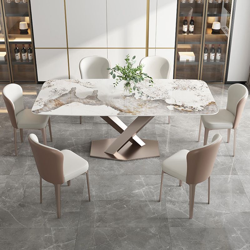 Traditional Luxury Dining Table Single Pedestal Base Rectangle Table for Home Clearhalo ' dining_table' 'Dining Tables & Seating' 'Dining Tables' 'furn' 'furn_dining_table' 'Furniture' 'furniture_dining_table' 'Kitchen & Dining Furniture' 'kitchen&dining_furn' 'kitchen' 'kitchen_dining_table' 1200x1200_378d80dd-9c55-4982-8654-d73bfc9b04ac
