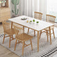 Eettafel uit het midden van de eeuw met essenhouten frame en witte stenen tafel