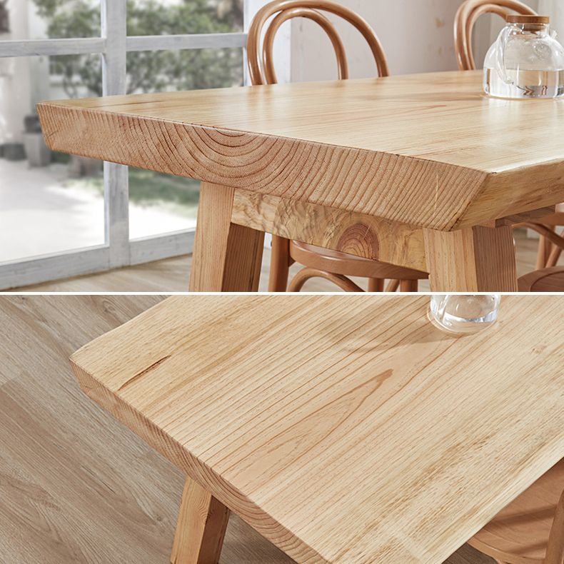 Glam Standard Khaki Dining Table Solid Wood Rectangle Shape Dining Table for Kitchen Clearhalo ' dining_table' 'Dining Tables & Seating' 'Dining Tables' 'furn' 'furn_dining_table' 'Furniture' 'furniture_dining_table' 'Kitchen & Dining Furniture' 'kitchen&dining_furn' 'kitchen' 'kitchen_dining_table' 1200x1200_37909a0d-b386-4e4c-9835-515e5832c115