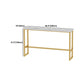 Glam 1/4/5 Pieces Bar Table Set Rectangle Stone Counter Table with High Stools for Balcony