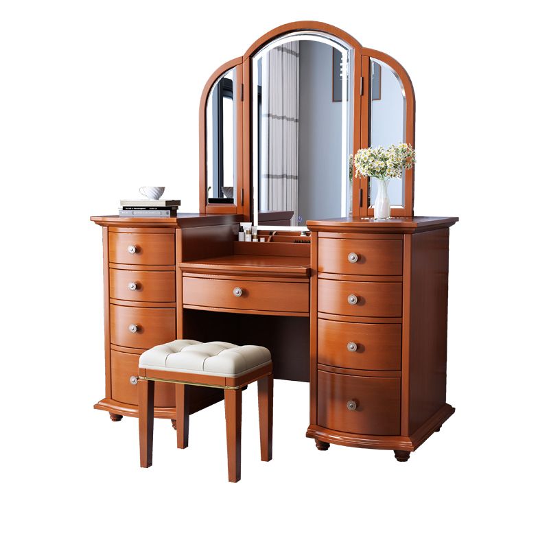 Tavolo da vanità contemporaneo e set di sgabelli a 9 cassetti trucco vanity desk