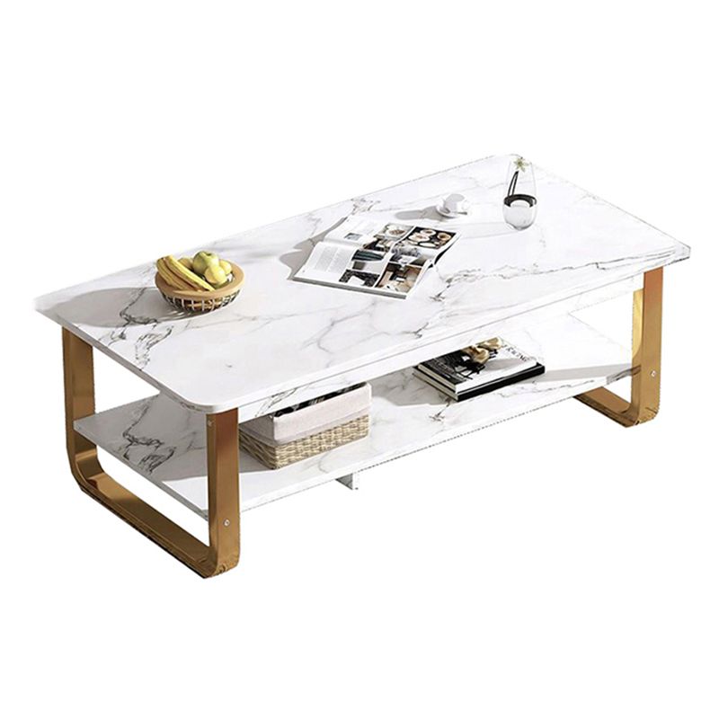 Modern Style Wooden Table with Rectangular Storage Rack Coffee Table Clearhalo 'Coffee & Accent Tables' 'Coffee Tables' 'coffee_tables' 'furn' 'furn_coffee_tables' 'Furniture' 'Living Room Furniture' 1200x1200_3793b20b-f714-4cee-9b8a-fc6b0c3ebe65