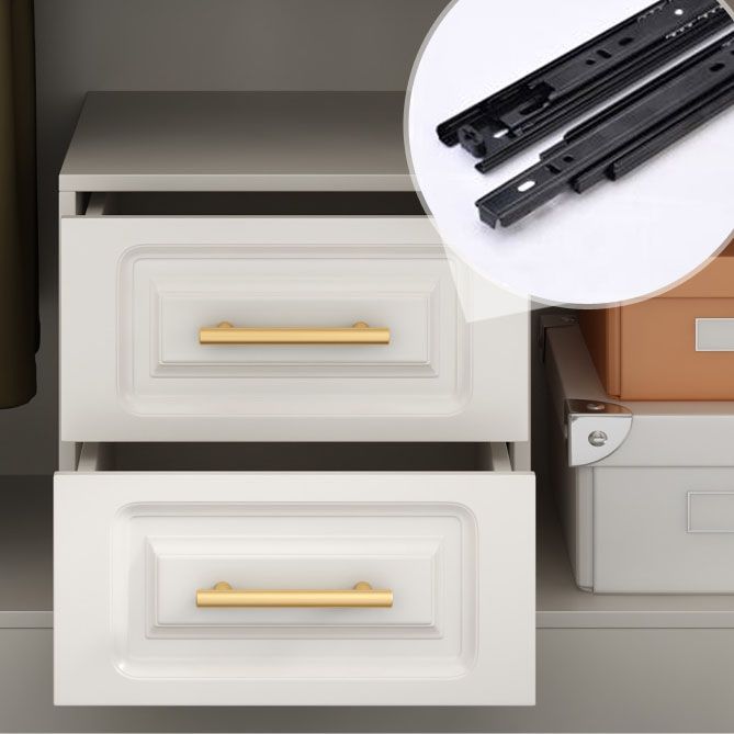 French Country Wardrobe White Colour Wooden Wardrobe Closet With 2 Drawers