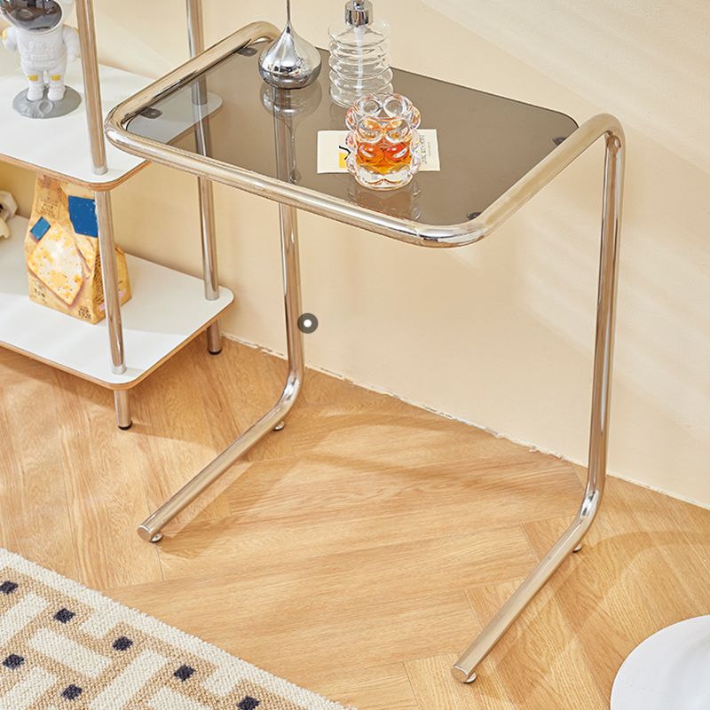 Tavolo laterale in metallo modernistico C vetro Topta laterale superiore per soggiorno