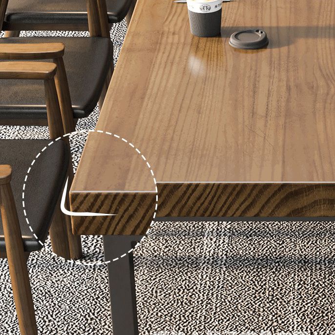 Industrial Solid Wood Dining¬†Room¬†Set with Rectangle Table and Metal Base Dining Table Furniture Clearhalo 'Dining Room Sets' 'Dining Tables & Seating' 'dining_room_set' 'furn' 'furn_dining_room_set' 'Furniture' 'furniture_dining_room_set' 'Kitchen & Dining Furniture' 'kitchen&dining_furn' 'kitchen' 1200x1200_3796a018-7446-46a1-98e4-b11b82858632