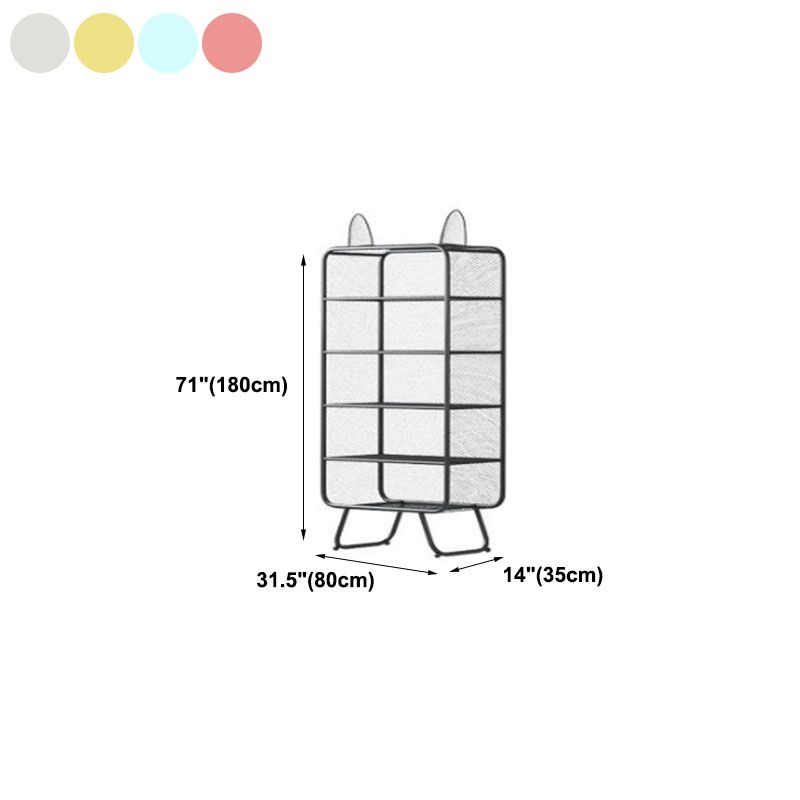 Modern Vertical Bookcase Metal Closed Storage Bookshelf for Bedroom , 31.5" W X 14" D