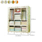 Modern Wardrobe with Clothes Rail Matte Finish Cabinet with Wood Frame