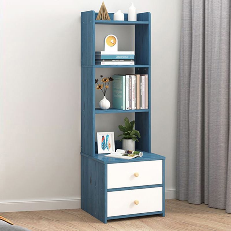 Engineered Wood Bookshelf Open Back Contemporary Bookcase for Home