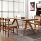 モダンなスタイルの家具5/7 PCS長方形のソリッドウッドダイナーテーブルとダイニングチェア