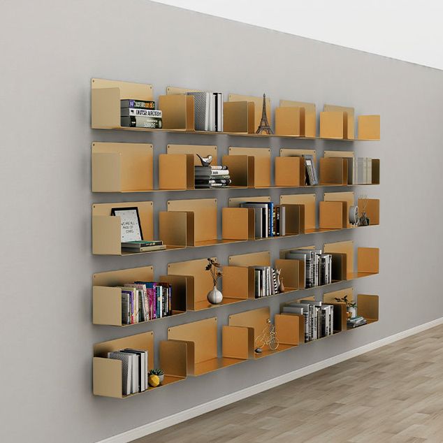 Closed Back Bookcase Metal Horizontal Bookshelf for Study Room