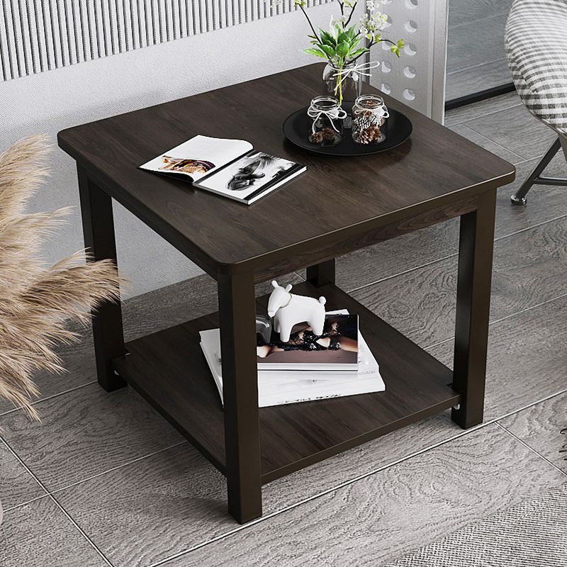 Scandinavian Wooden Geometric Side Table with Storage Shelf in Brown/Natural Clearhalo 'Coffee & Accent Tables' 'End & Side Tables' 'end_side_table' 'Furniture' 'furniture_end_side_table' 'Living Room Furniture' 1200x1200_379c0bf4-4b22-401c-93e6-b24557871f78