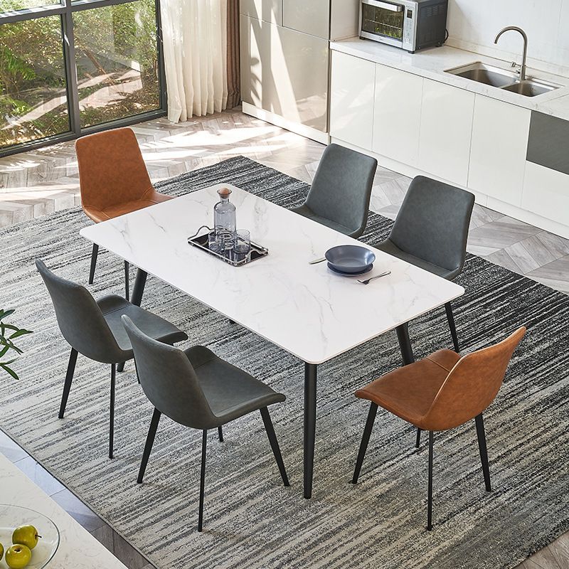 Leather Dining Chairs Industrial Design Solid Back Arm Side Chairs for Kitchen Clearhalo 'Dining Chairs' 'Dining Tables & Seating' 'dining_chair' 'furn' 'furn_dining_chair' 'Furniture' 'Kitchen & Dining Furniture' 1200x1200_379c123f-d77b-41fa-921b-0f01561a12a4