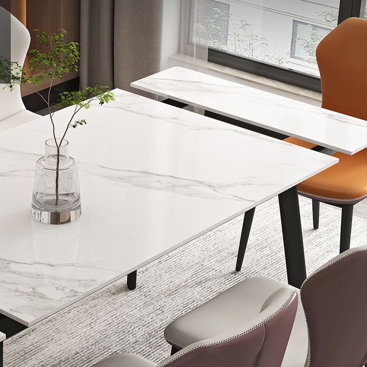Modern 1/4/5/7 Pieces Rectangle Dining Table Set with Stone Top White Scalable Dinette Set Clearhalo 'Dining Room Sets' 'Dining Tables & Seating' 'dining_room_set' 'furn' 'furn_dining_room_set' 'Furniture' 'furniture_dining_room_set' 'Kitchen & Dining Furniture' 'kitchen&dining_furn' 'kitchen' 1200x1200_379e1611-cff9-4381-aa75-2e7eea5c5a27