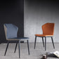 Metal Indoor Upholstered Dining Chair Metallic Finish Wingback Side Chair