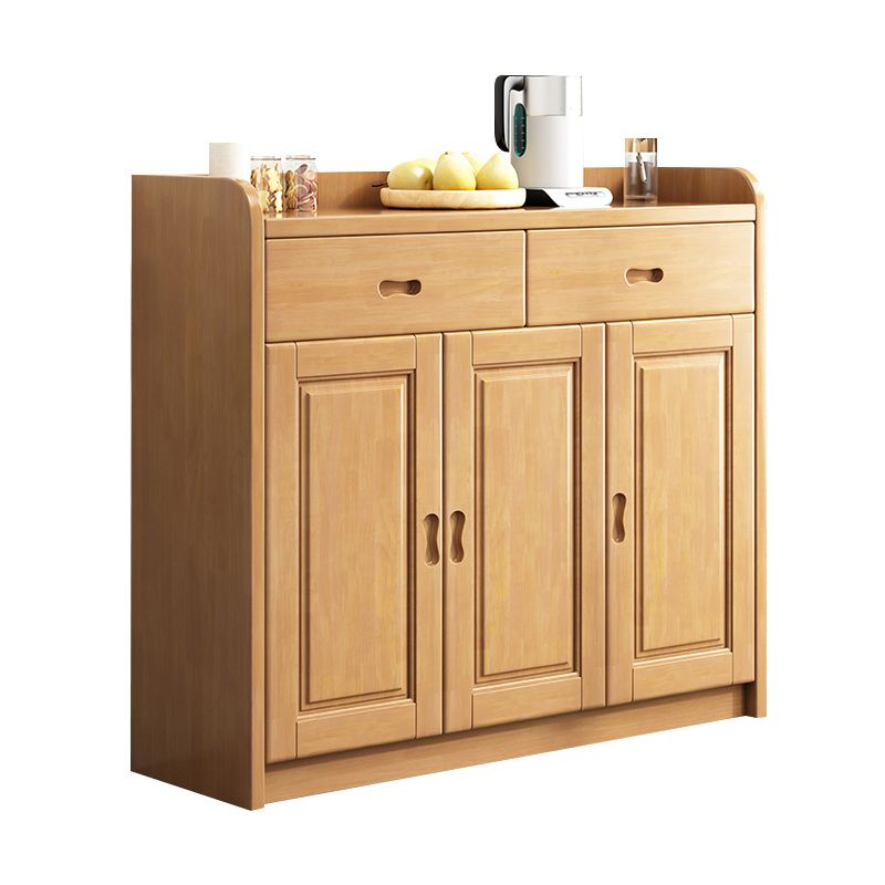 Gabinete de acento moderno con 2 cajones y estantes en madera de goma