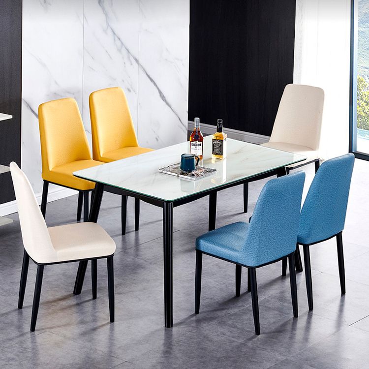 Contemporary Home Side Chair Parsons Back Metal Dining Room Chair with Sponge Cushion Clearhalo ' kitchen&dining_furn' 'Dining Chairs' 'Dining Tables & Seating' 'dining_chair' 'Furniture' 'furniture_dining_chair' 'Kitchen & Dining Furniture' 'kitchen' 1200x1200_379f277b-63ef-4acb-b4c5-f861a98954c5