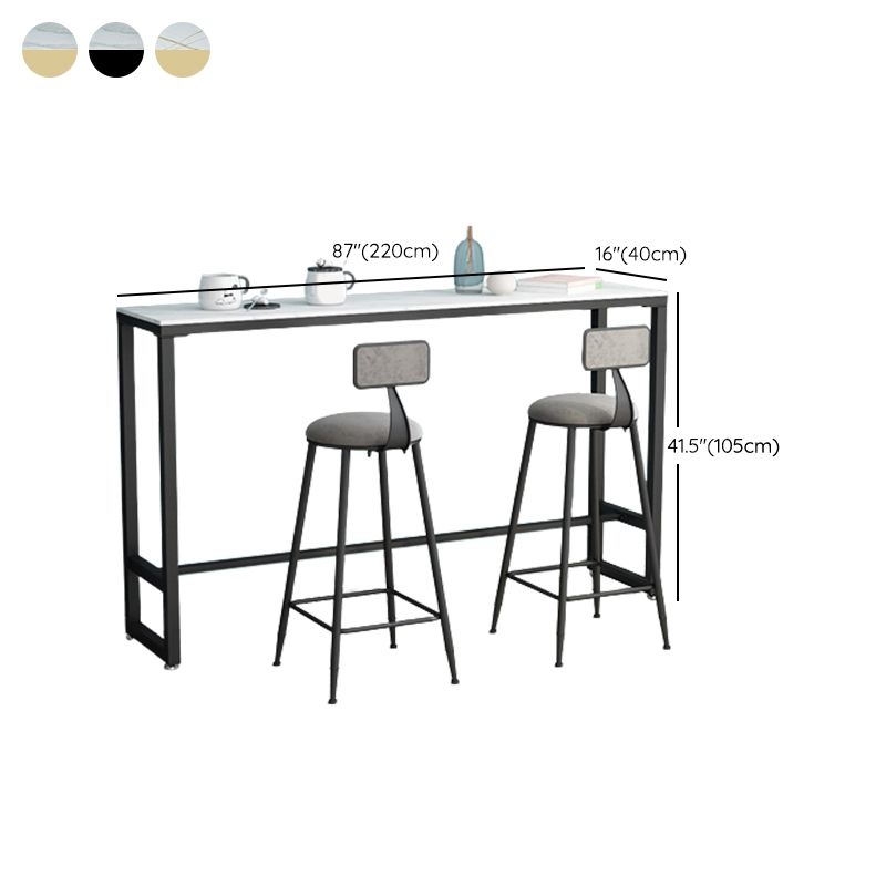 Glam Pub Table Trestle Base Rectangle Bar Table for Indoor and Breakroom Clearhalo 'Bar Furniture' 'Bar Tables' 'bar_tables' 'furn' 'furn_bar_tables' 'Furniture' 'Kitchen & Dining Furniture' 1200x1200_37a145bb-d1e0-487f-b19b-db4c1d3cf8cb