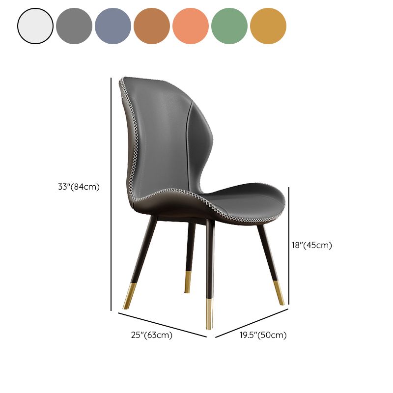 Glam Style Chair Leather Wingback Dining Chair for Kitchen Use Clearhalo 'Dining Chairs' 'Dining Tables & Seating' 'dining_chair' 'furn' 'furn_dining_chair' 'Furniture' 'Kitchen & Dining Furniture' 1200x1200_37a247ef-f4dd-4a9f-ab3a-eff117179217