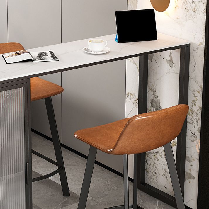 Set tavolo da bar moderno Tavolo da bar rettangolare in pietra da 1/2/3 pezzi con sgabelli imbottiti