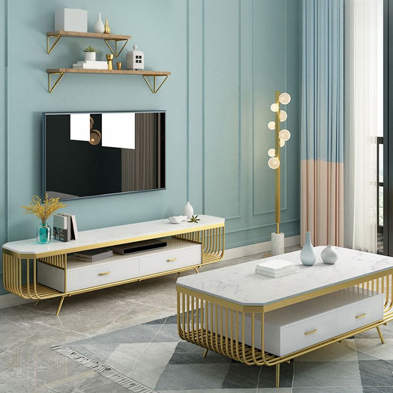 Contemporary TV Media Stand Open Storage TV Console with Drawers Clearhalo 'furn' 'furn_tv_stands_entertainment_centers' 'Furniture' 'Living Room Furniture' 'TV Stands & Entertainment Centers' 'TV Stands & Media Storage Furniture' 'tv_stands_entertainment_centers' 1200x1200_37a410d9-af17-451e-bb98-162f3f4f2a21