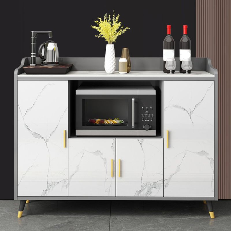 Serveur de cuisine de style moderne serveur en bois d'ingénierie avec rangement ouvert