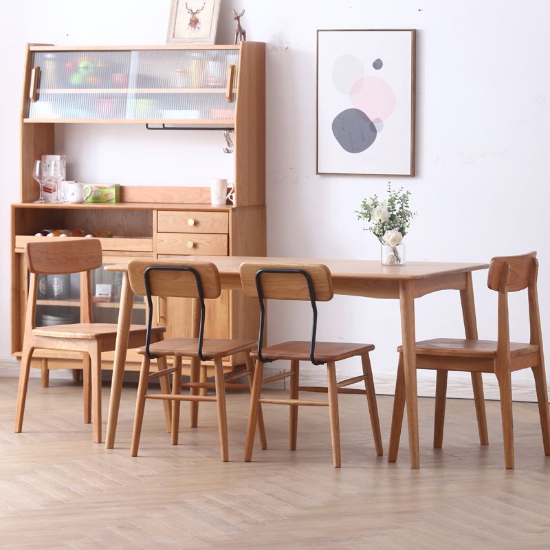 Rectangle Cherry Wood Table Modern Dining Table with 4 Legs for Restaurant Clearhalo ' dining_table' 'Dining Tables & Seating' 'Dining Tables' 'furn' 'furn_dining_table' 'Furniture' 'furniture_dining_table' 'Kitchen & Dining Furniture' 'kitchen&dining_furn' 'kitchen' 'kitchen_dining_table' 1200x1200_37a63eaa-abd3-4e4e-898e-9411f04d7c63