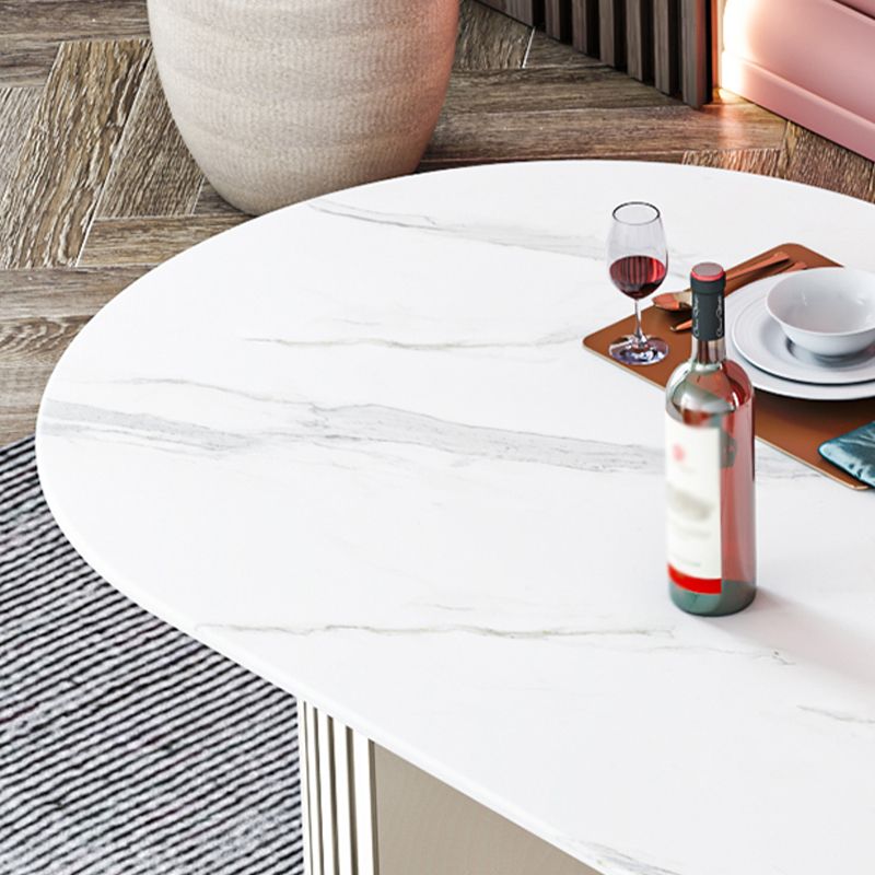 Stone Top Dining Table Contemporary Oval Dining Table with Sled Base Clearhalo 'Dining Tables & Seating' 'Dining Tables' 'dining_table' 'Furniture' 'furniture_dining_table' 'Kitchen & Dining Furniture' 'kitchen' 'kitchen_dining_table' 1200x1200_37a7d1d7-24f8-4003-ad62-3042f08f6a9a