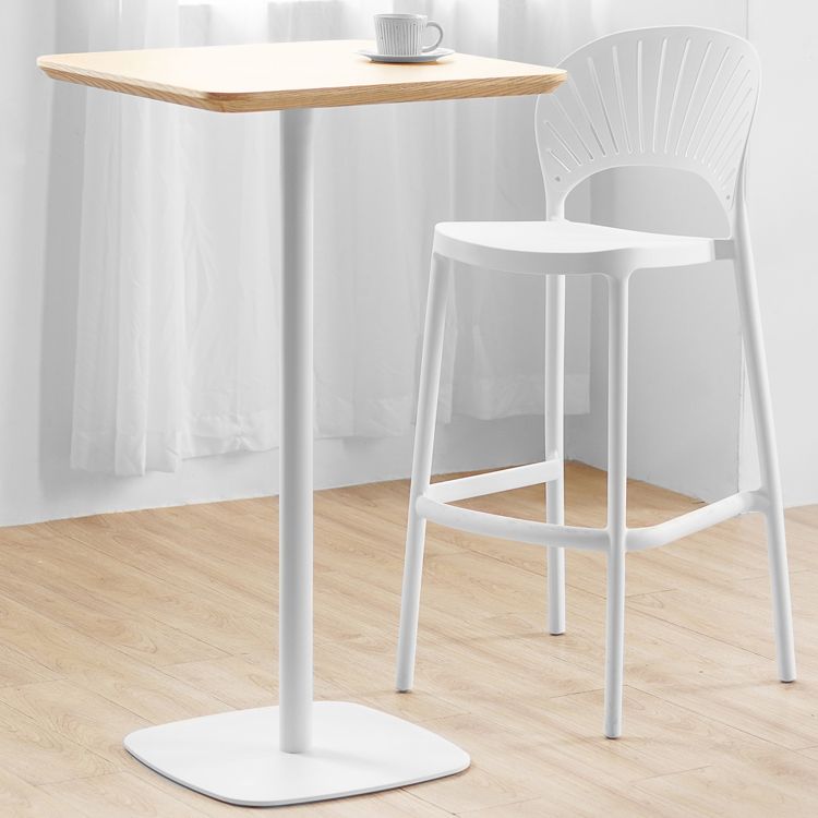 Industrial Metal Bar Table Square Top 41.3"H Pedestal Bistro Table for Cafe Clearhalo 'Bar Furniture' 'Bar Tables' 'bar_tables' 'furn' 'furn_bar_tables' 'Furniture' 'furniture_bar_tables' 'Kitchen & Dining Furniture' 'kitchen&dining_furn' 'kitchen' 1200x1200_37a7db7b-8500-4fd8-90cc-723ad7993e63