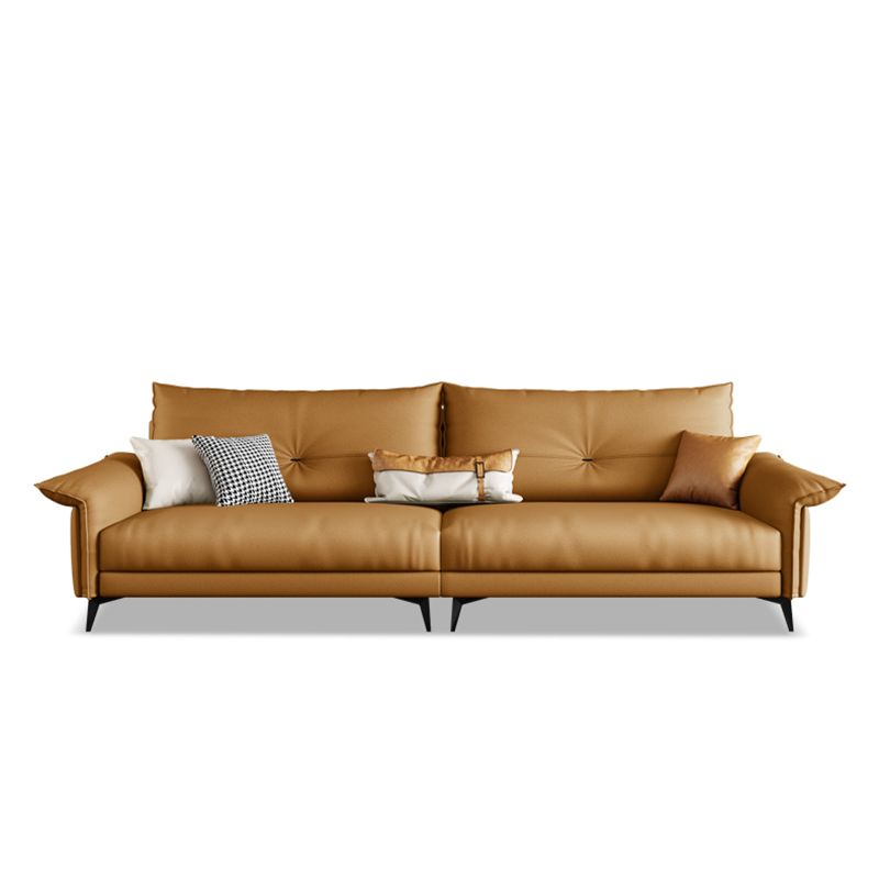 Contemporary Dark Brown Cushions Standard Pillow Top Arm Settee Clearhalo 'furn' 'furn_sofas' 'Furniture' 'Living Room Furniture' 'Sofa' 'sofas' 1200x1200_37aac3e6-9189-45ef-af6f-5d3e837a2790