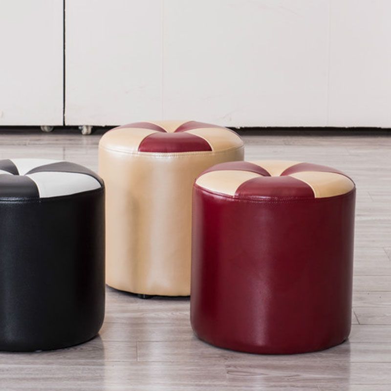 Genuine Leather Standard Stool Modern Style Simple Round Stool Clearhalo 'furn' 'furn_ottomans_poufs' 'Furniture' 'Living Room Furniture' 'Ottomans & Poufs' 'ottomans_poufs' 1200x1200_37ab26ee-f0a8-41d6-9f04-fc141eaca3f7
