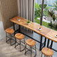 Wood Top Table Metal Black Base Rectangle Bar Table for Patio Use Clearhalo 'Bar Furniture' 'Bar Tables' 'bar_tables' 'furn' 'furn_bar_tables' 'Furniture' 'Kitchen & Dining Furniture' 1200x1200_37aebb85-de3c-47ae-8a0f-70eea2d3d470