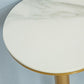 Glam White Stone Bar Dining Table Gold Double Pedestal Bistro Table with Shelve Clearhalo 'Bar Furniture' 'Bar Tables' 'bar_tables' 'furn' 'furn_bar_tables' 'Furniture' 'furniture_bar_tables' 'Kitchen & Dining Furniture' 'kitchen&dining_furn' 'kitchen' 1200x1200_37af1915-9409-485c-9882-ad5d1dfb3344