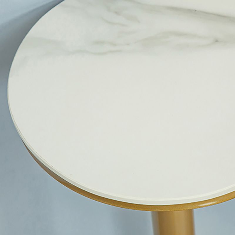 Glam White Stone Bar Dining Table Gold Double Pedestal Bistro Table with Shelve Clearhalo 'Bar Furniture' 'Bar Tables' 'bar_tables' 'furn' 'furn_bar_tables' 'Furniture' 'furniture_bar_tables' 'Kitchen & Dining Furniture' 'kitchen&dining_furn' 'kitchen' 1200x1200_37af1915-9409-485c-9882-ad5d1dfb3344